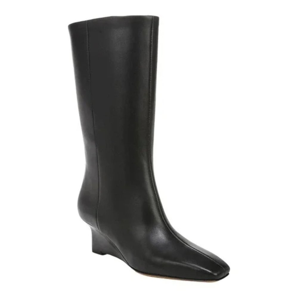 VINCE $550 Vero Cuoio Beverly Boots NEW no box Size US 7 EU 37 Leather Wedge